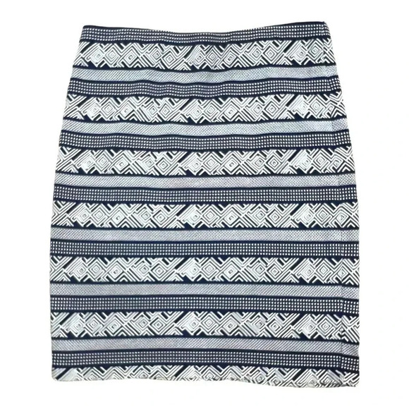 Eloquii Navy Geometric Knit Bandage Skirt 18 - Picture 1 of 3